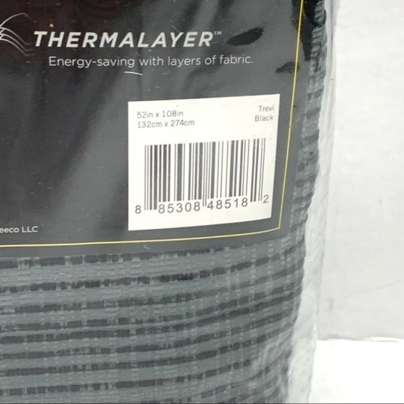 ECLIPSE Trevi Thermal Blackout Single Panel Grommet Curtain Black 52 x 108 NEW - Picture 7 of 8